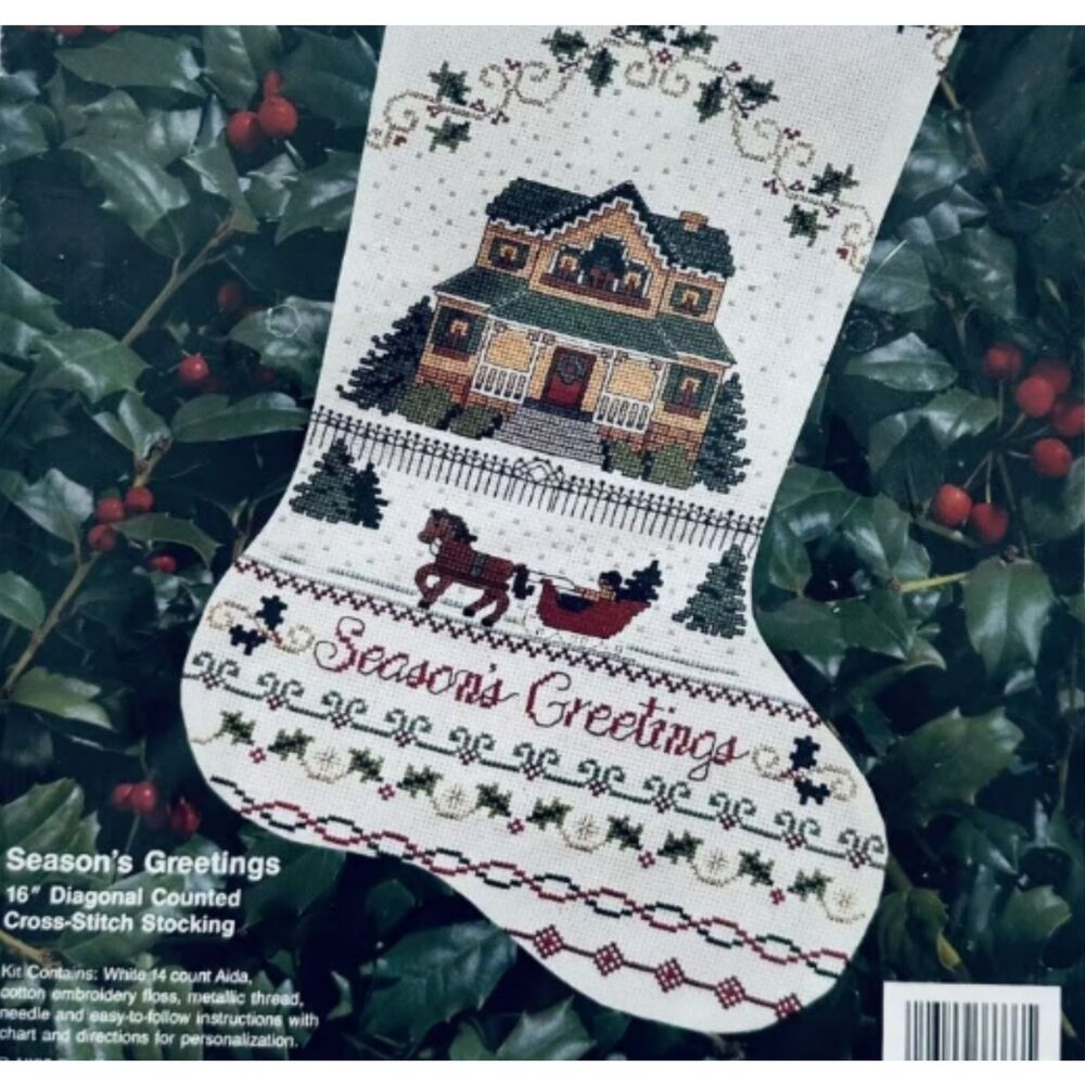 Victorian Stocking Counted Cross Stitch Kit Bucilla Seasons Greetings 33333